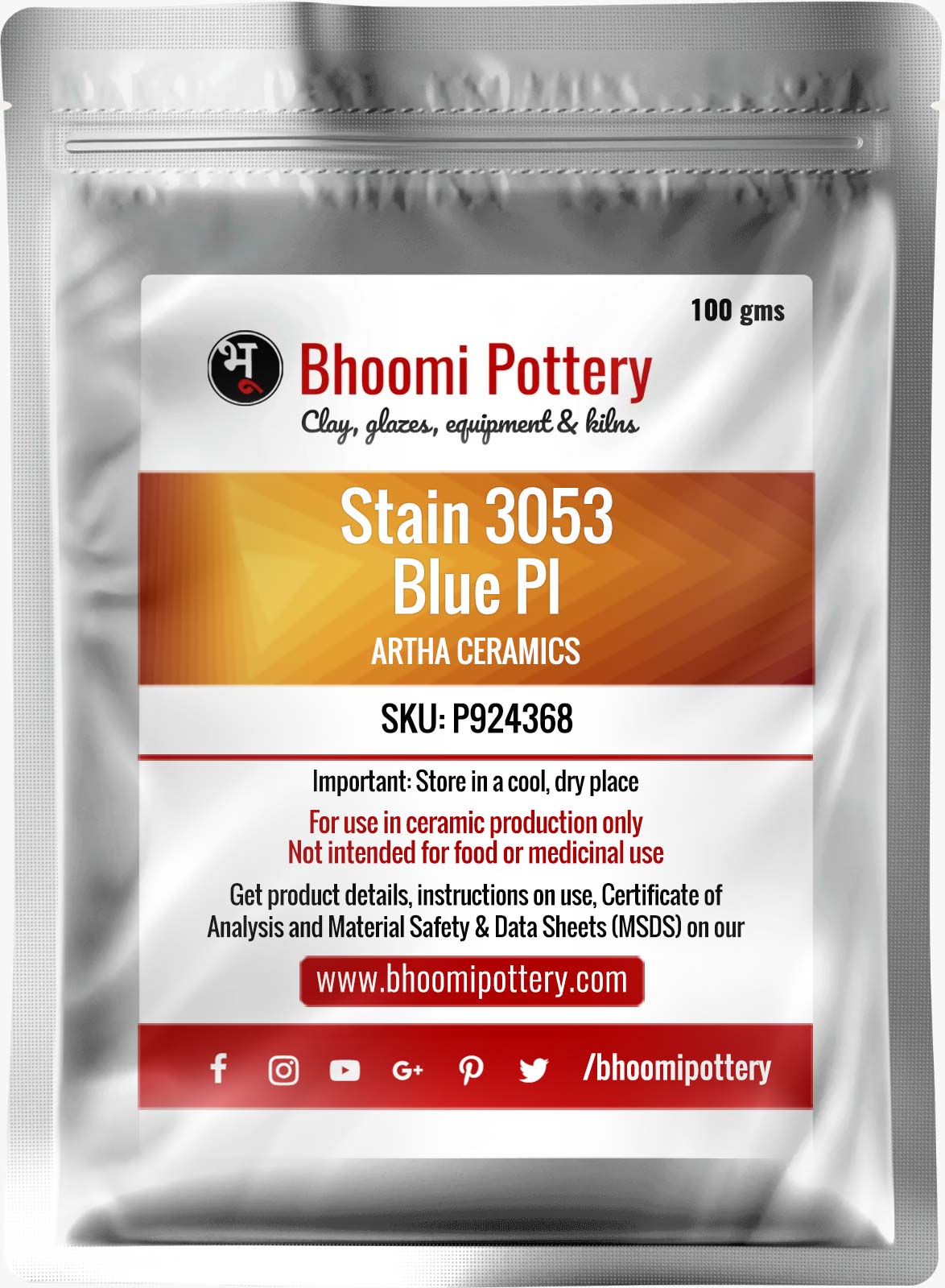 Artha Ceramics Stain 3053 Blue Pl 100 gms for sale in India - Bhoomi Pottery