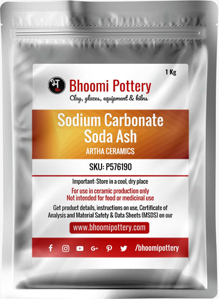 Artha Ceramics Sodium Carbonate Soda Ash 1 Kg for sale in India - Bhoomi Pottery